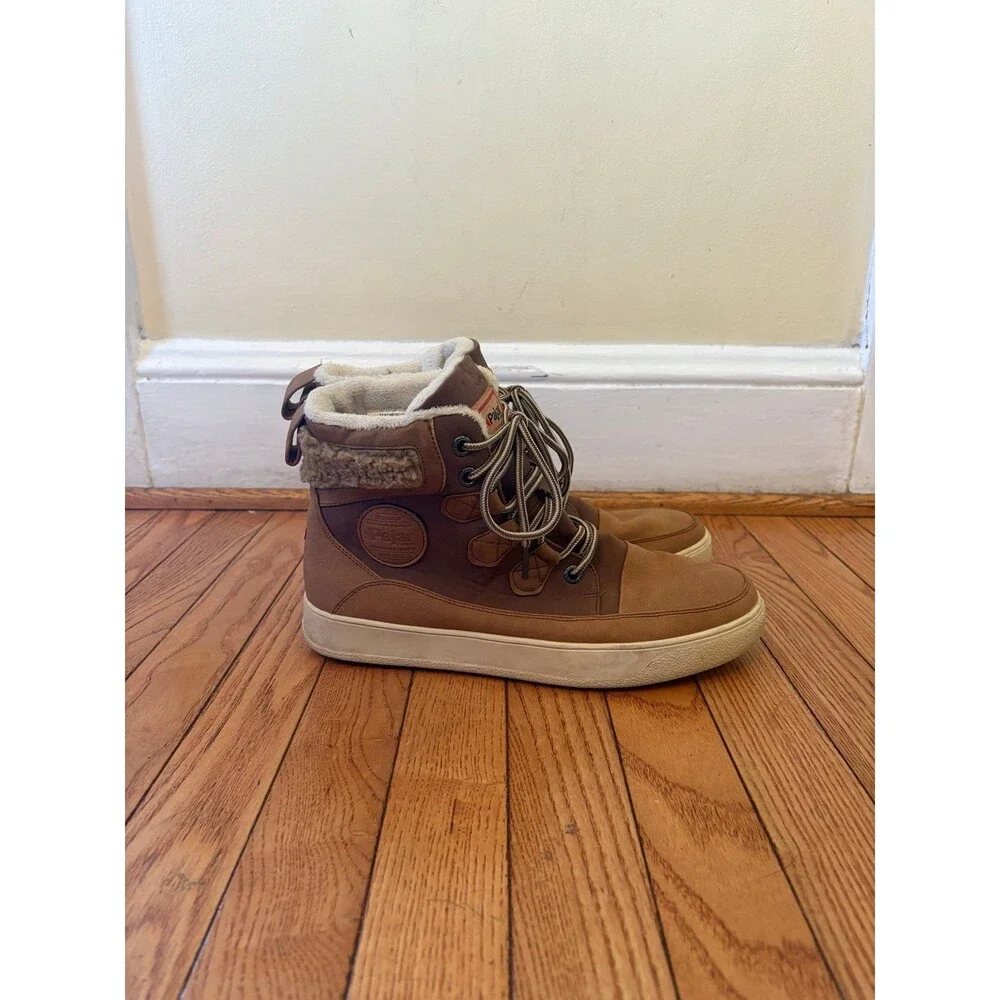 Pajar mens boots brown waterproof winter snow fur